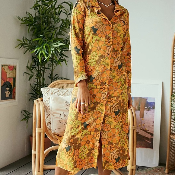 NWOT Urban Outfitters Damson Madder Dolly Psychedelic Maxi Dress Sz 2 / 4 Z81-4 - Picture 6 of 11